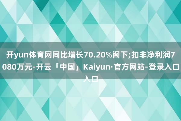 开yun体育网同比增长70.20%阁下;扣非净利润7080万元-开云「中国」Kaiyun·官方网站-登录入口