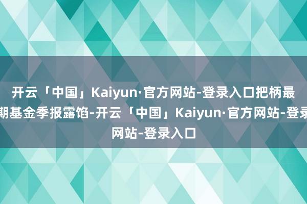 开云「中国」Kaiyun·官方网站-登录入口把柄最新一期基金季报露馅-开云「中国」Kaiyun·官方网站-登录入口