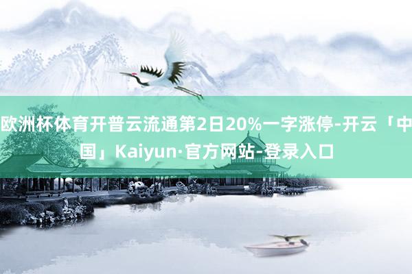 欧洲杯体育开普云流通第2日20%一字涨停-开云「中国」Kaiyun·官方网站-登录入口