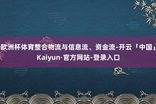 欧洲杯体育整合物流与信息流、资金流-开云「中国」Kaiyun·官方网站-登录入口